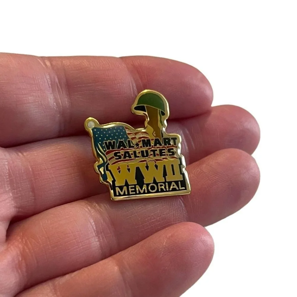 Vintage Walmart Salutes WWII WW2 Memorial Pin Patriotic US Army Veterans